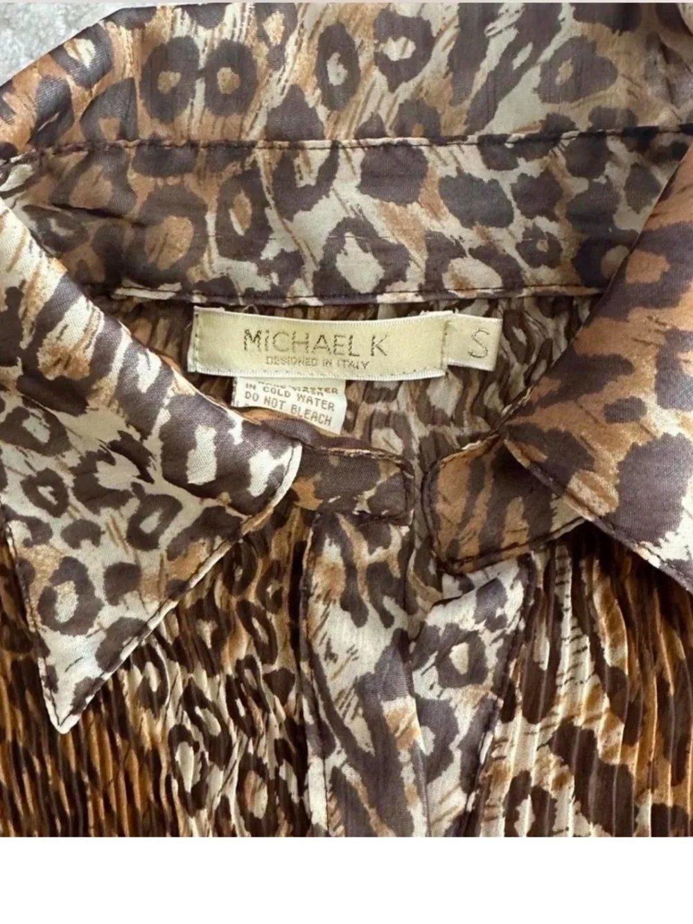 Michael K. Sheer Leopard Blouse